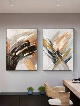 The Handmade Flair - Neutral Palettes Framed Wall Art (Pack of 2)