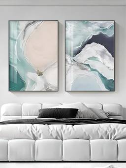 The Handmade Flair - Nordic Green Framed Wall Art (Pack of 2)