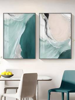The Handmade Flair - Nordic Green Framed Wall Art (Pack of 2)
