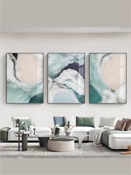 The Handmade Flair - Nordic Green Framed Wall Art (Pack of 3)
