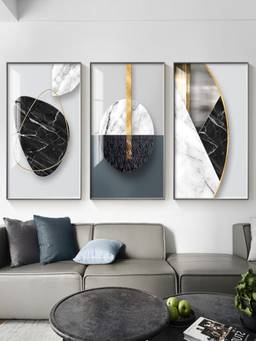 The Handmade Flair - Geometric Framed Wall Art (Pack of 3)
