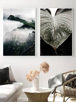 The Handmade Flair - Mountain Landscape Framed Wall Art (Pack of 2)