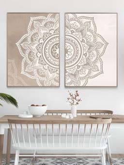 The Handmade Flair - Floral Mandala Framed Wall Art (Pack of 2)