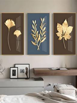 The Handmade Flair - Botanical Minimalist Framed Wall Art (Pack of 3)