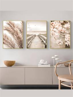 The Handmade Flair - Floral Framed Wall Art (Pack of 3) (50x40 cm)