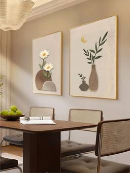 The Handmade Flair - Botanical Minimalist Framed Wall Art (Pack of 2)