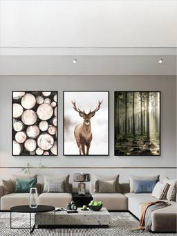 The Handmade Flair - Forest Landscape Framed Wall Art (Pack of 3) (60x40 cm)