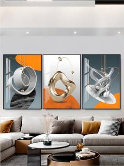 The Handmade Flair - Aesthetics Flowing Framed Wall Art (Pack of 3)