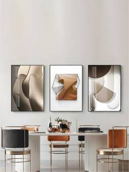 The Handmade Flair - Aesthetics Geometry Framed Wall Art (Pack of 3)