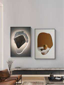The Handmade Flair - Aesthetics Geometry Framed Wall Art (Pack of 2)