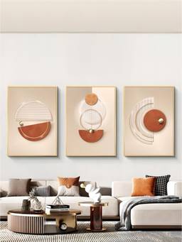 The Handmade Flair - Harmonious Geometry Framed Wall Art (Pack of 3)