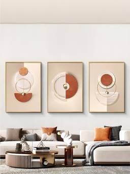 The Handmade Flair - Harmonious Geometry Framed Wall Art (Pack of 3)