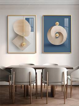 The Handmade Flair - Aesthetics Geometry Framed Wall Art (Pack of 2)