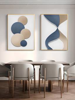 The Handmade Flair - Aesthetics Geometry Framed Wall Art (Pack of 2)
