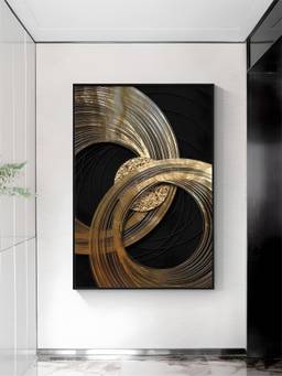 The Handmade Flair - Golden Rings Framed Wall Art