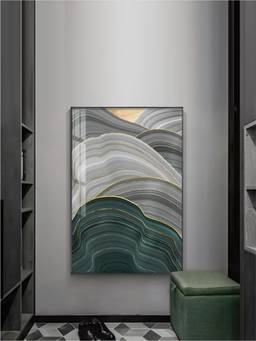 The Handmade Flair - Flowing Green Framed Wall Art