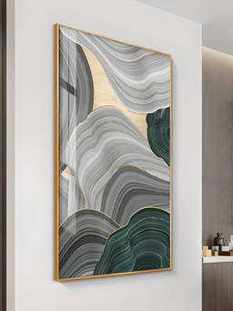 The Handmade Flair - Flowing Green Framed Wall Art