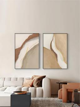 The Handmade Flair - Neutral Shades Framed Wall Art (Pack of 2)