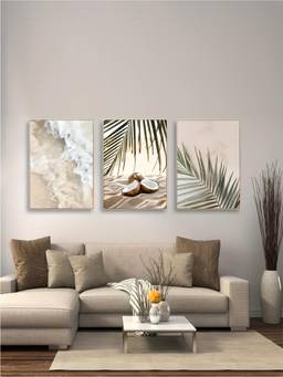 The Handmade Flair - Waves Tranquil Framed Wall Art (Pack of 3)