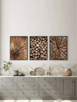 The Handmade Flair - Natural Rings Framed Wall Art (Pack of 3)