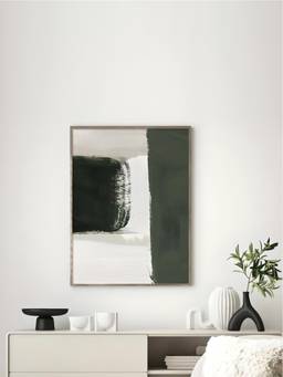 The Handmade Flair - Green Beige Framed Wall Art