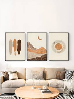 The Handmade Flair - Landscape Geometric Framed Wall Art (Pack of 3)