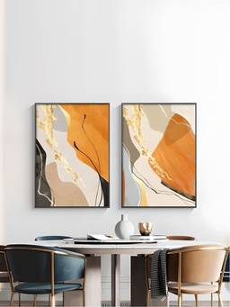 The Handmade Flair - Earthy Colors Framed Wall Art (Pack of 2)