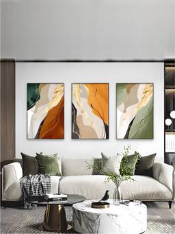The Handmade Flair - Earthy Colors Framed Wall Art (Pack of 3)