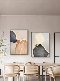 The Handmade Flair - Nordic Pebbles Framed Wall Art (Pack of 2)