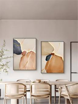 The Handmade Flair - Nordic Pebbles Framed Wall Art (Pack of 2)
