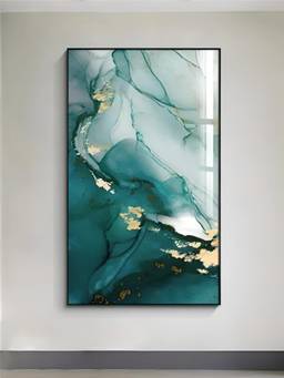 The Handmade Flair - Green Golden Framed Wall Art