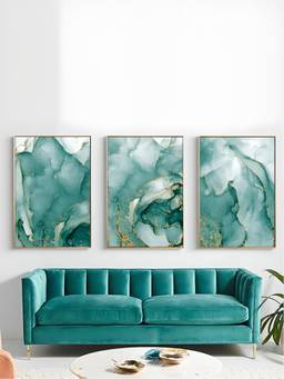 The Handmade Flair - Liquid Marble Framed Wall Art (Pack of 3)