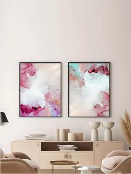 The Handmade Flair - Ink Art Minimalist Framed Wall Art (Pack of 2)