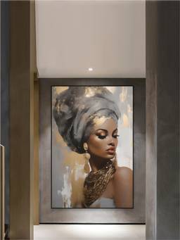 The Handmade Flair - Golden Fashion Framed Wall Art