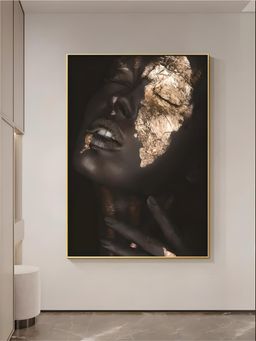 The Handmade Flair - Golden Fashion Framed Wall Art