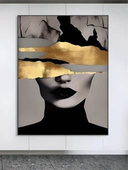 The Handmade Flair - Golden Fashion Framed Wall Art