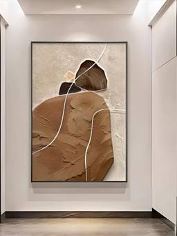 The Handmade Flair - Brown Beige Framed Wall Art