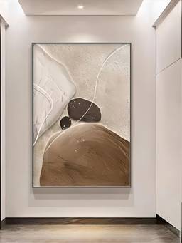 The Handmade Flair - Brown Beige Framed Wall Art