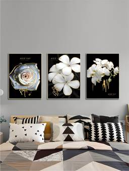 The Handmade Flair - Botanical Floral Framed Wall Art (Pack of 3)