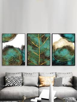The Handmade Flair - Green Agate Framed Wall Art (Pack of 3)