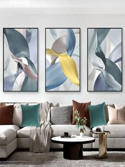 The Handmade Flair - Colorful Flowing Framed Wall Art (Pack of 3)