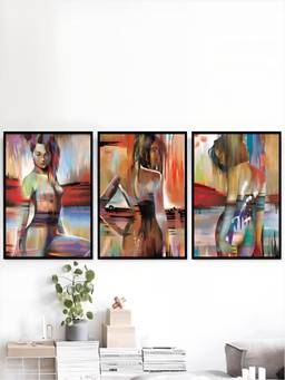 The Handmade Flair - Nordic Woman Framed Wall Art (Pack of 3)
