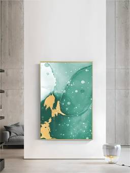 The Handmade Flair - Green Golden Framed Wall Art