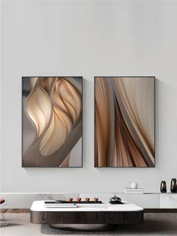 The Handmade Flair - Aesthetics Flowing Framed Wall Art (Pack of 2)