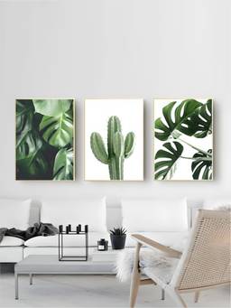 The Handmade Flair - Botanical Minimalist Framed Wall Art (Pack of 3)