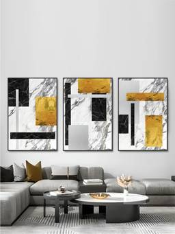 The Handmade Flair - Geometric Framed Wall Art (Pack of 3)