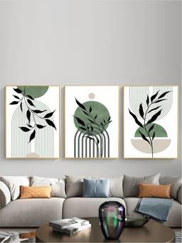 The Handmade Flair - Minimalist Geometric Framed Wall Art (Pack of 3)