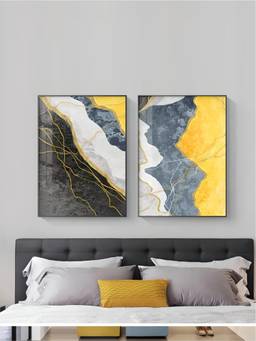The Handmade Flair - Shades Yellow Framed Wall Art (Pack of 2)