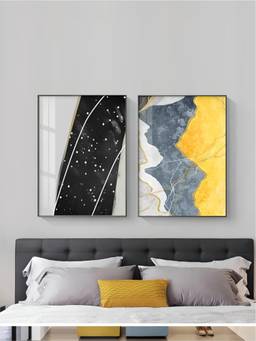 The Handmade Flair - Shades Yellow Framed Wall Art (Pack of 2)