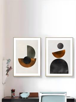The Handmade Flair - Minimalist Geometric Framed Wall Art (Pack of 2)